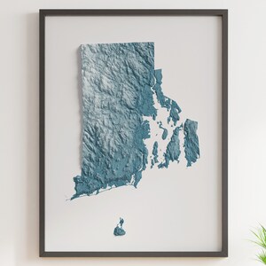 Rhode Island - schattierte Reliefkarte - natürliche Topographie