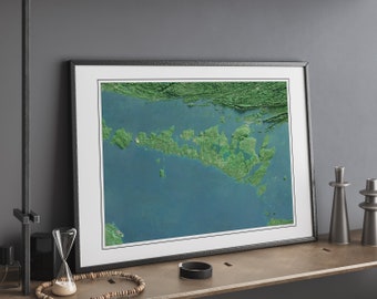 Manitoulin Island, Ontario, Canada - Shaded Relief Map - Imagery