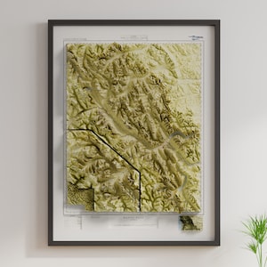 Parc national Banff - ancienne - Carte en relief ombrée