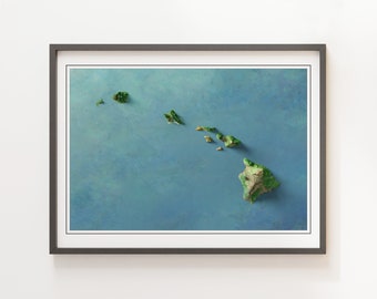 Hawaii, U.S.A. - Shaded Relief Map - Imagery