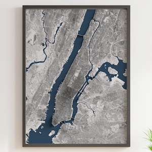 Manhattan, New York - Carte en relief ombrée - Topographie détaillée