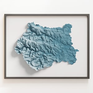 West Yorkshire County, England - Shaded Relief Map - Natural Topography