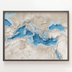 Mittelmeer - Moderne Reliefkarte - Natürliche Topographie