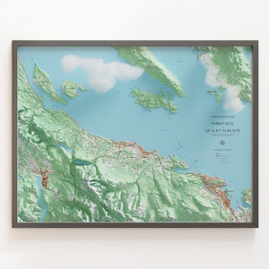 Parksville et Qualicum Beach - Carte topographique - Carte du relief ombré