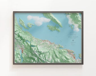Parksville and Qualicum Beach - Topographic Map - Shaded Relief Map