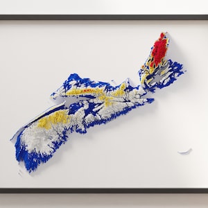 Nouvelle-Écosse - Carte en relief ombrée - Couleurs du drapeau