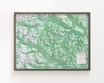 Pemberton Valley, British Columbia, Canada - Topographic Map - Shaded Relief Map
