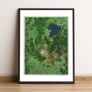 Tongariro National Park, New Zealand - Shaded Relief Map - Imagery