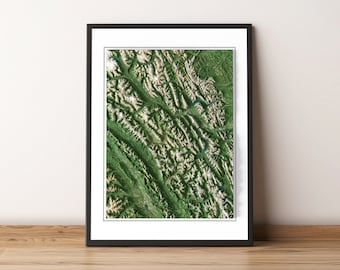 Banff, Alberta, Canada - Shaded Relief Map - Imagery