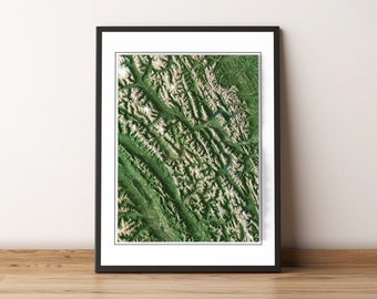 Banff, Alberta, Canada - Shaded Relief Map - Imagery