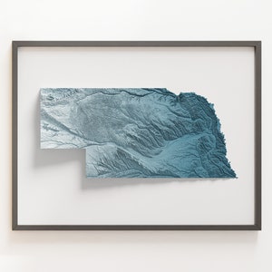 Nebraska - Carte du relief ombragé - Topographie naturelle
