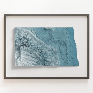 North Dakota - Reliefkarte - Natürliche Topographie