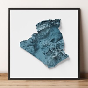 Algérie - Carte du relief ombragé - Topographie naturelle