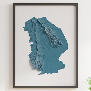 Lincolnshire County, England - Shaded Relief Map - Natural Topography