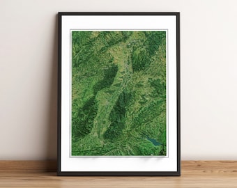 Upper Rhine Valley, Germany - Shaded Relief Map - Imagery