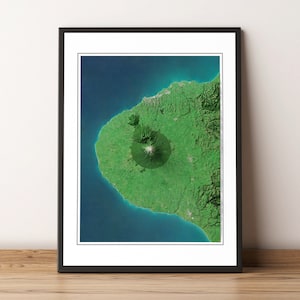 Mount Taranaki (Egmont), New Zealand - Shaded Relief Map - Imagery