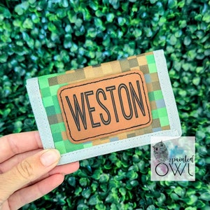 Carteras personalizadas para niños/ Regalo personalizado para niños/ Regalo para niños/ Carteras Minecraft/ Regalo de cumpleaños/ Regalo de Navidad/ Cartera para niños/ Regalo Minecraft