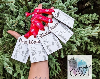 Personalized Christmas Gift Tags/ Something you want/ Something you need/ Something you wear/ Something you read/ Something you do
