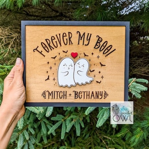 PERSONALIZED Forever My Boo sign, Halloween Decor, Cottagecore decor, Ghost Decor, Cute Ghost Decor, Couples, Spooky Decor, Kawaii Decor