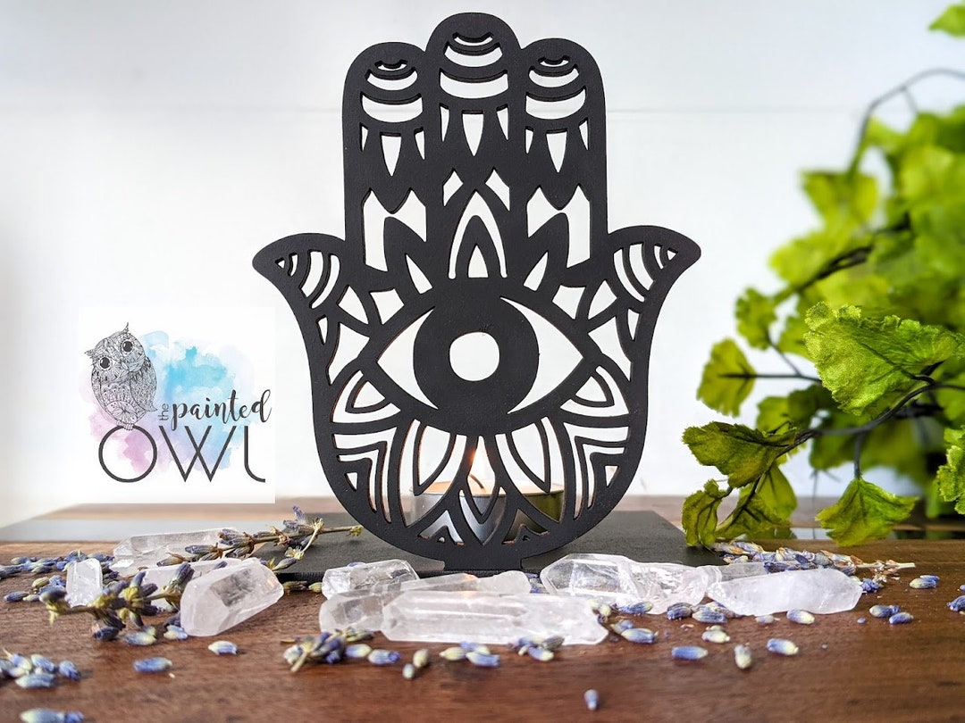 Hamsa Hand Tealight Candle Holder, Meditation, Candle Holder, Hamsa