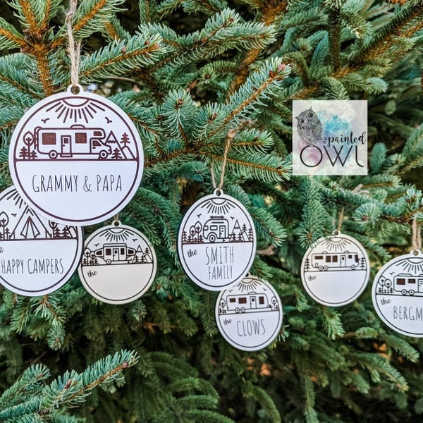 Personalized Camper Christmas Ornament/pop-up/tent/5th wheel/ travel trailer/ class c/ class a/ teardrop camper/ stocking stuffer