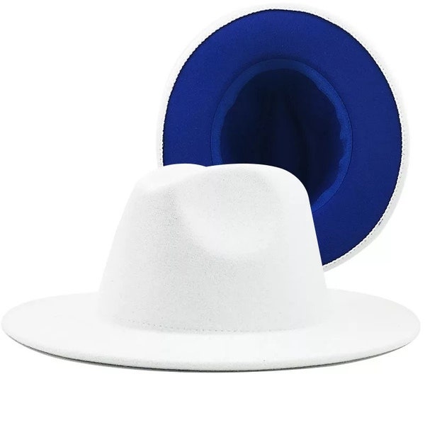 Two Tone Sorority Inspired Fedora Hat | Wide Brim Hat
