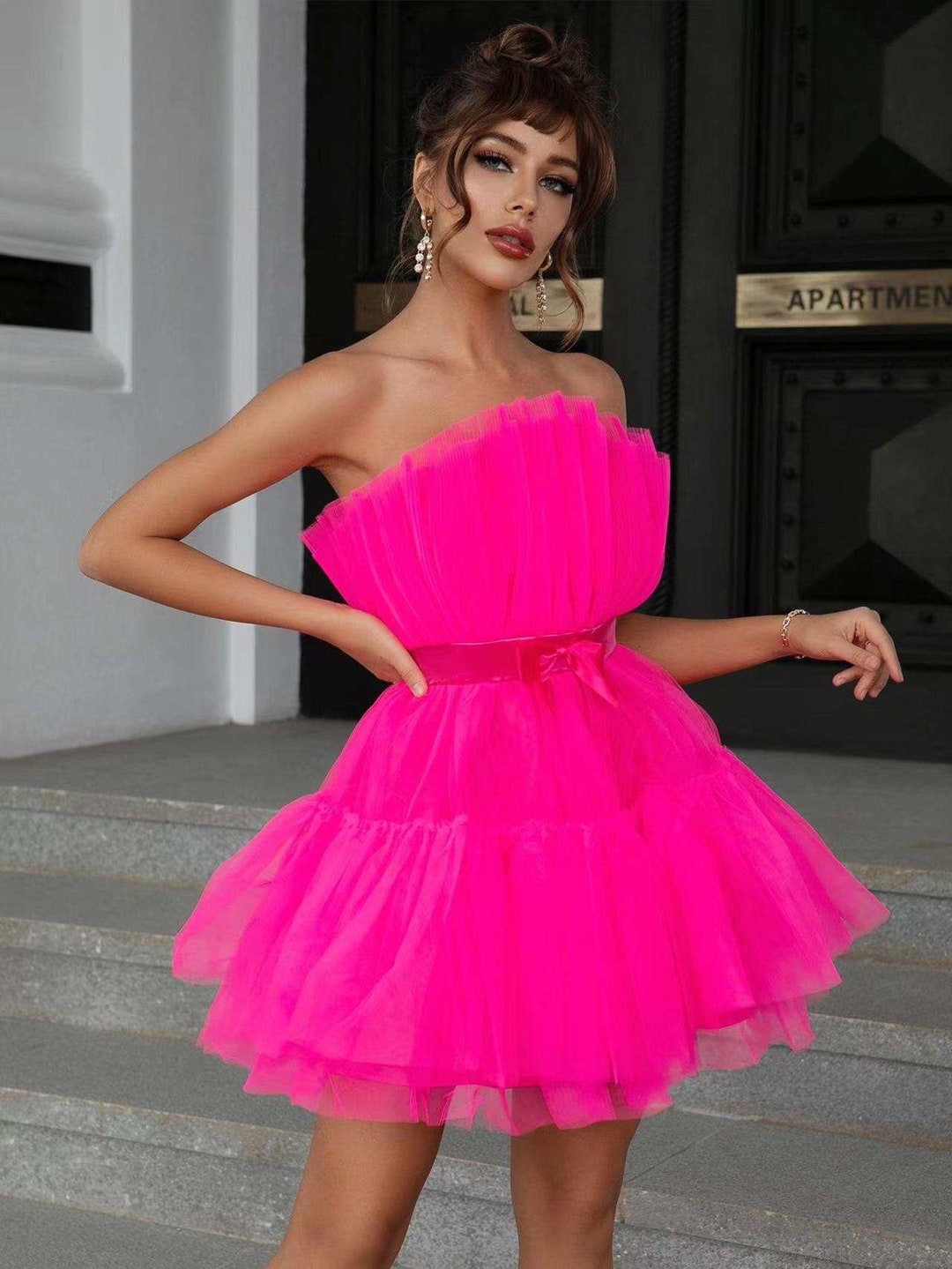 short tulle dress