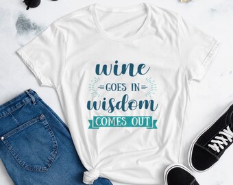 Wine in Wisdom Damen Kurzarm T-Shirt