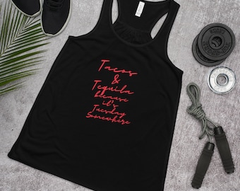 Tacos und Tequila Frauen Flowy Racerback Tank