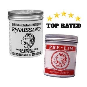 Renaissance Wax + Pre-Lim Set - Bronze, Brass, Metal, Armour, Sculpture Cleaner + Wax Polish