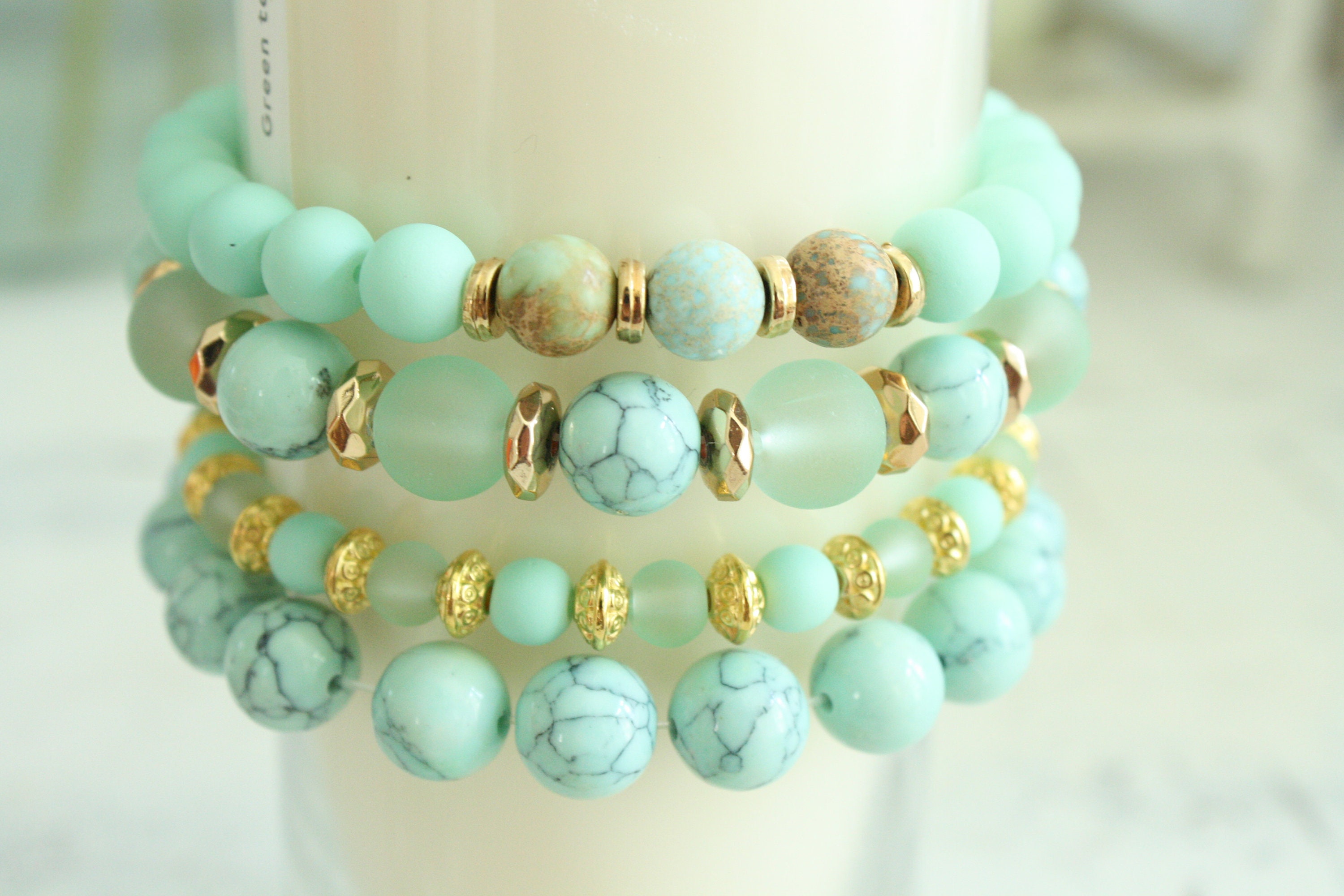 Set of 4 Stackable Bracelets Etsy