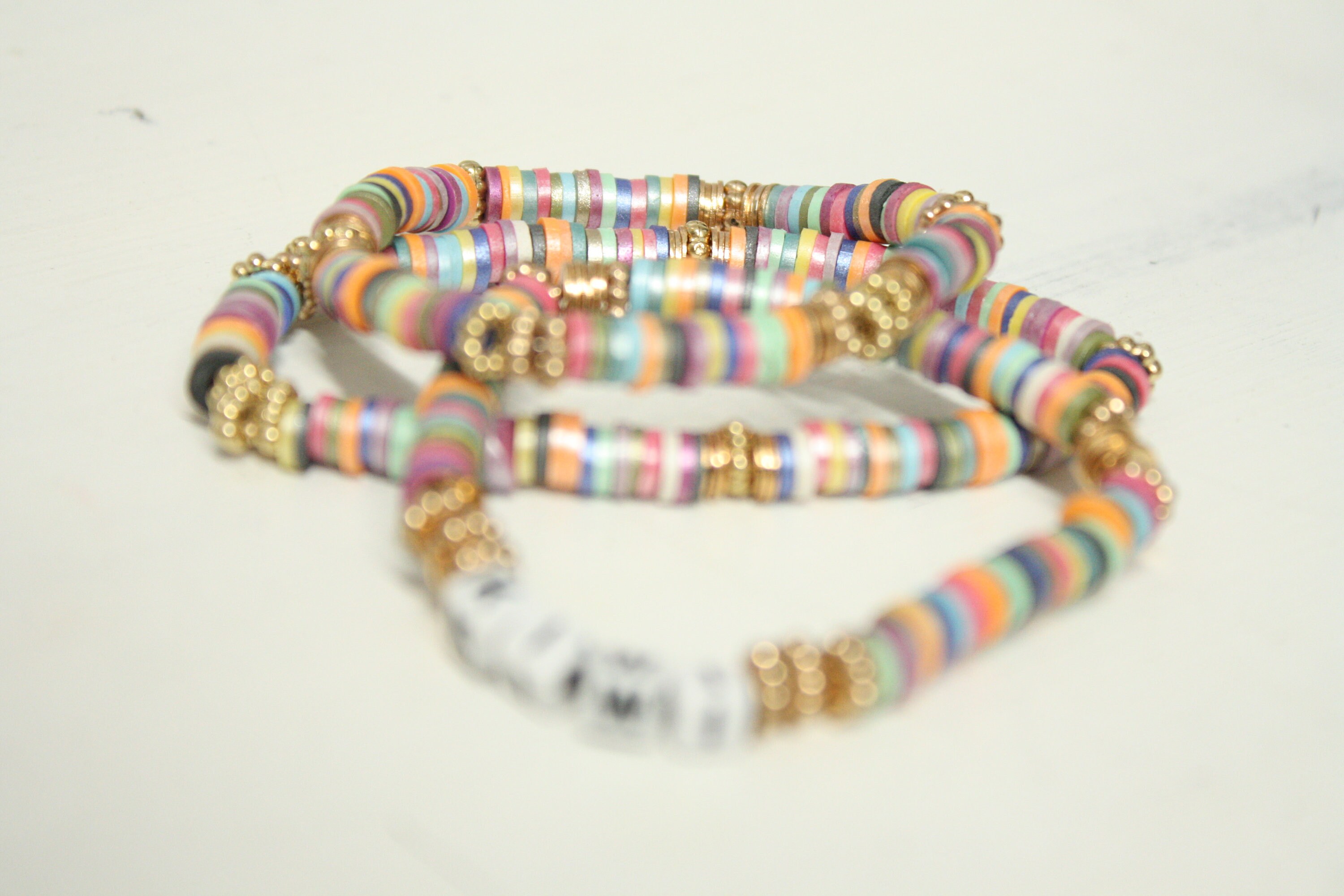 Personalized and Stacking Clay Disc Bead Bracelets Etsy