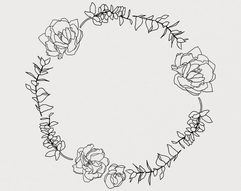 Download Round Floral Leaf Wreath Svg Wildflower Floral Circle Wreath Svg Magnolia Svg Circle Frame Svg Botanical Line Art Commercial Use Clip Art Art Collectibles Intellistall Com