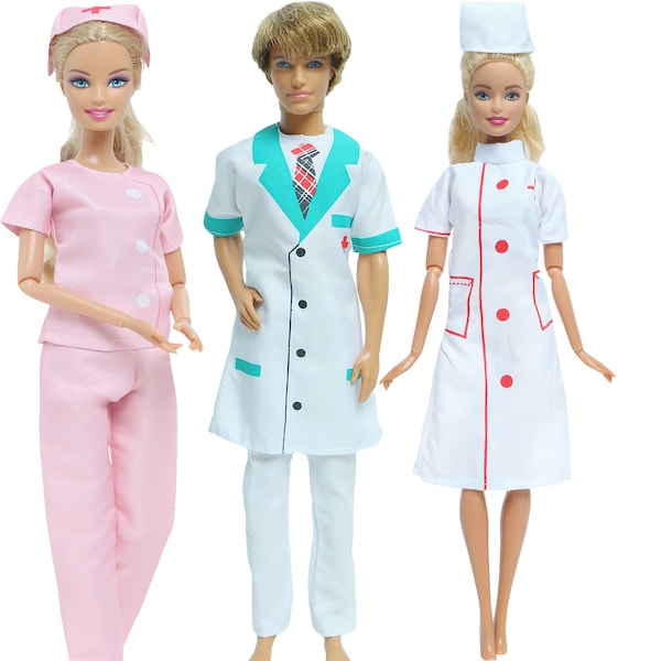 Nurse Clothes For 11.5 inch Doll Outfits Doctor Clothes For Boy Doll 1/6 Doll Accessories Medical Uniform For Doll Kids Toys Doll Dressing