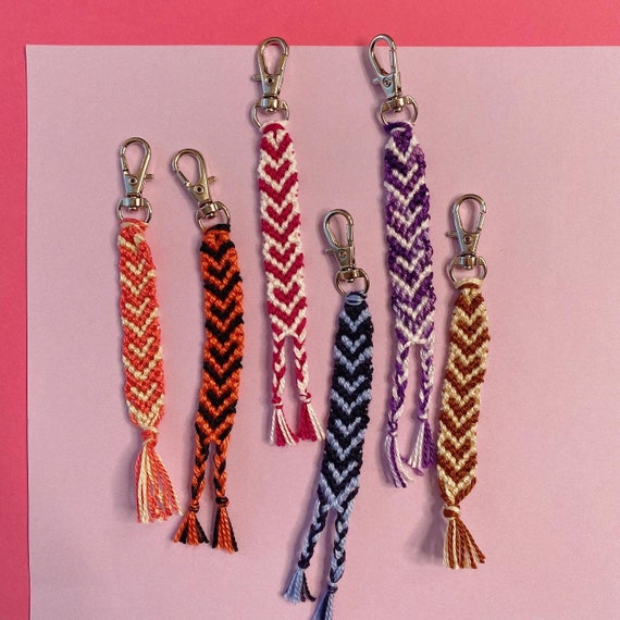 Woven Friendship Bracelet Keychain Etsy