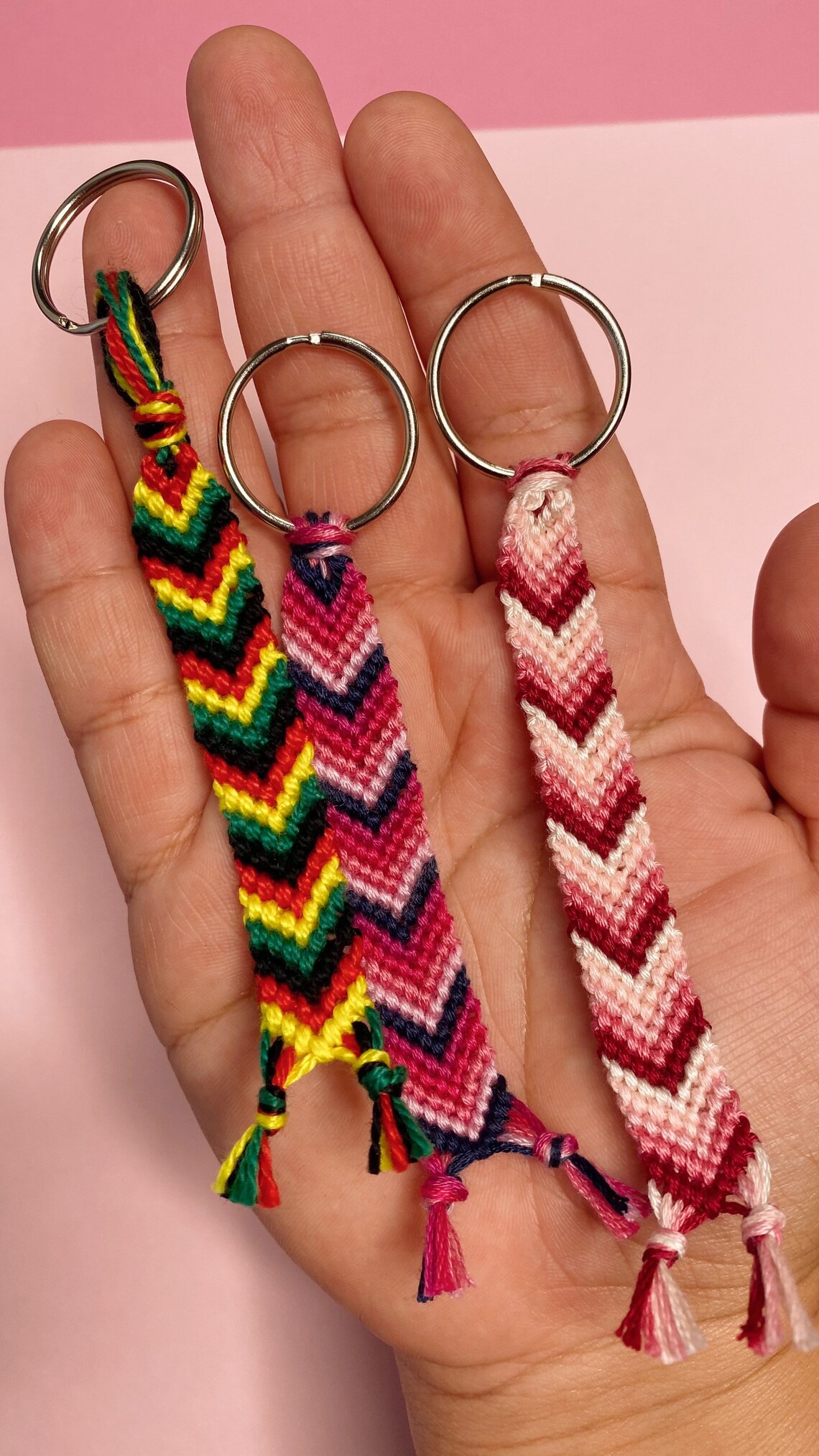 Woven Friendship Bracelet Keychain Etsy