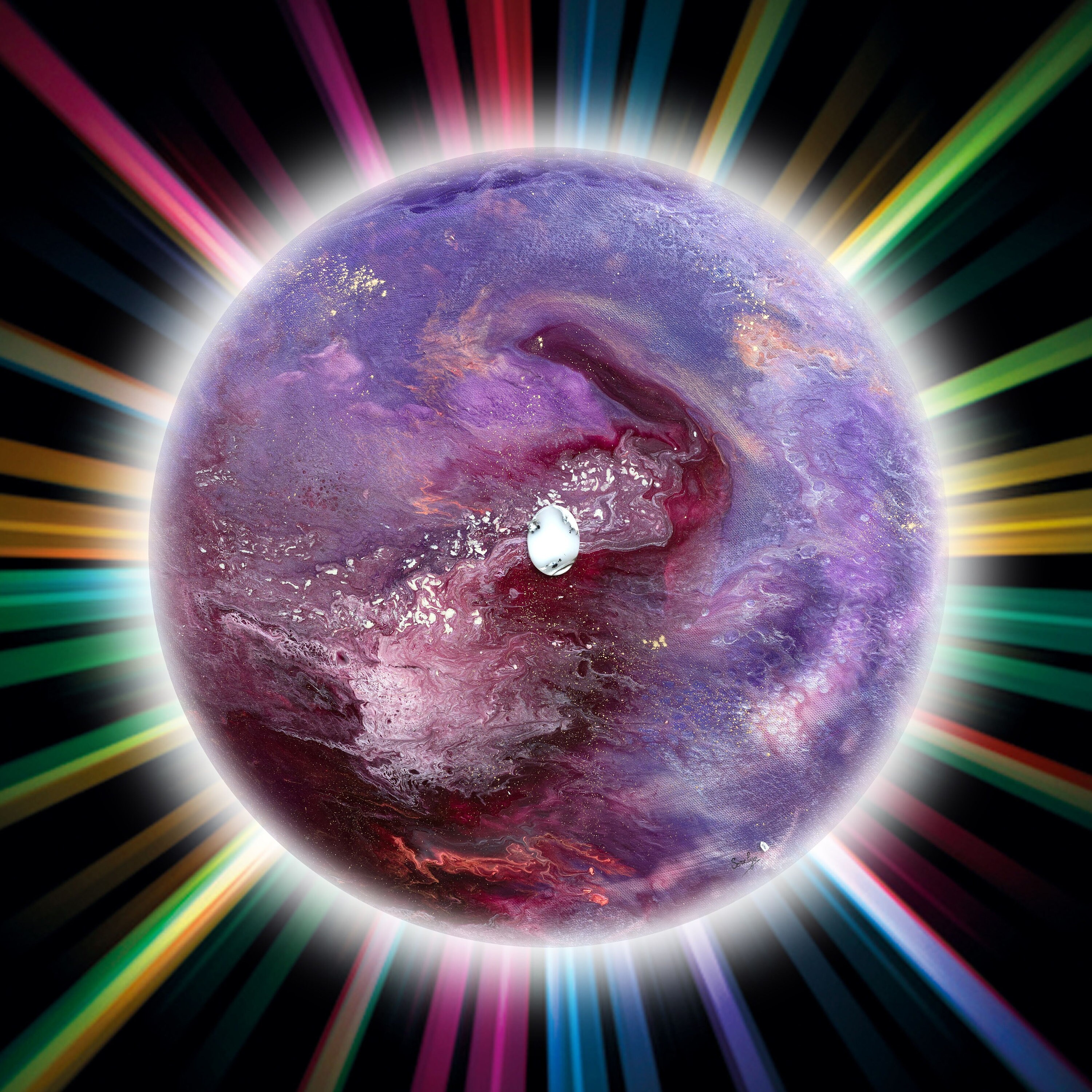 Affiche Yoga Méditation Affirmation de Soi, Impression Art Mural Contemporain Abstrait Galaxi - Déco