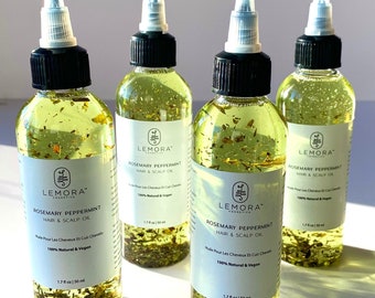 Rosemary Mint Hair Oil - with Castor + Jojoba Oil, Strengthening Hair Oil, Hair Oil For Dry Scalp, Herbal Hair Oil, Rosemary Oil For Hair