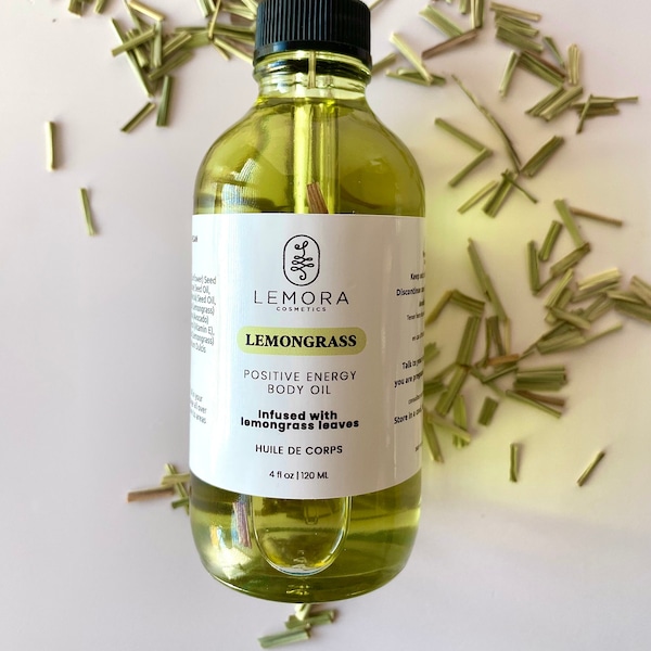 Lemongrass Body Oil - Massage Oil - Lemongrass Oil - Vegan Massage Oil, Uplifting Body Oil, Botanical Infused Body Oils, Natural Moisturizer