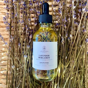 Lavender Bergamot Mood Lifting Oil, Body Oil For Relaxation, Lavender Peaceful Massage Oil, Lavender Bergamot Body Oil, Lavender Infused Oil