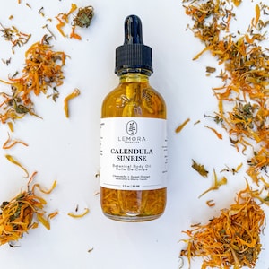 Calendula & Chamomile Infused Body Oil: Natural Vegan Skincare