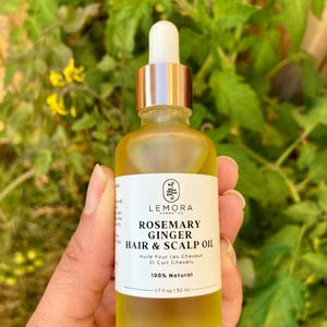 Rosemary Hair Oil - Ginger, Black Seed, Argan Oil, Castor Oil, Rosemary Oil For Stronger Thicker Growth, 100% Natural Rosemary Oil For Hair