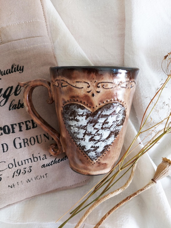 Ceramic Mug Handmade, Vintage Coffee Cup