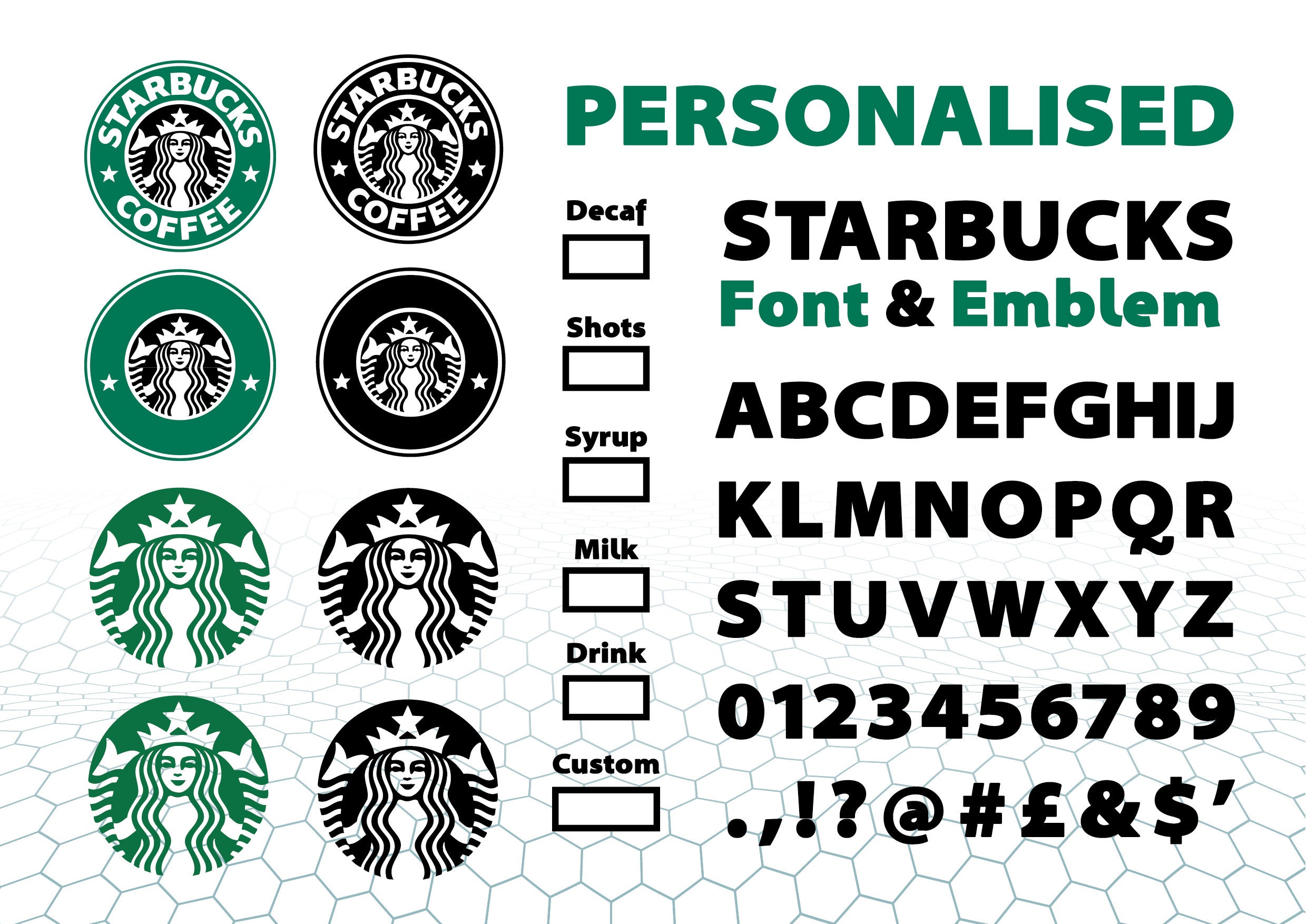 STARBUCKS SVG Starbucks Font and cut files Ai Eps Png Svg for Etsy