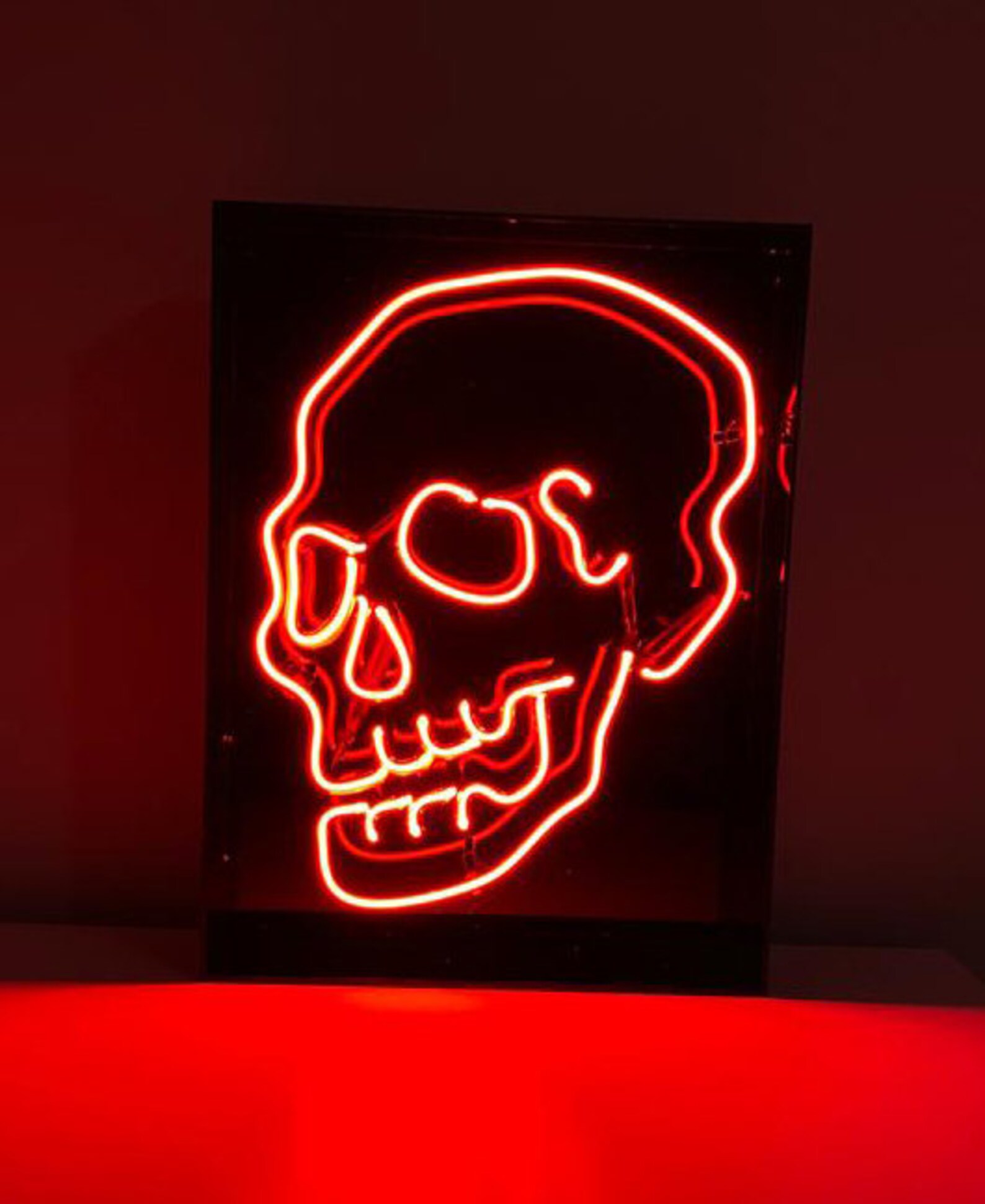 Skull neon sign custom neon light Etsy