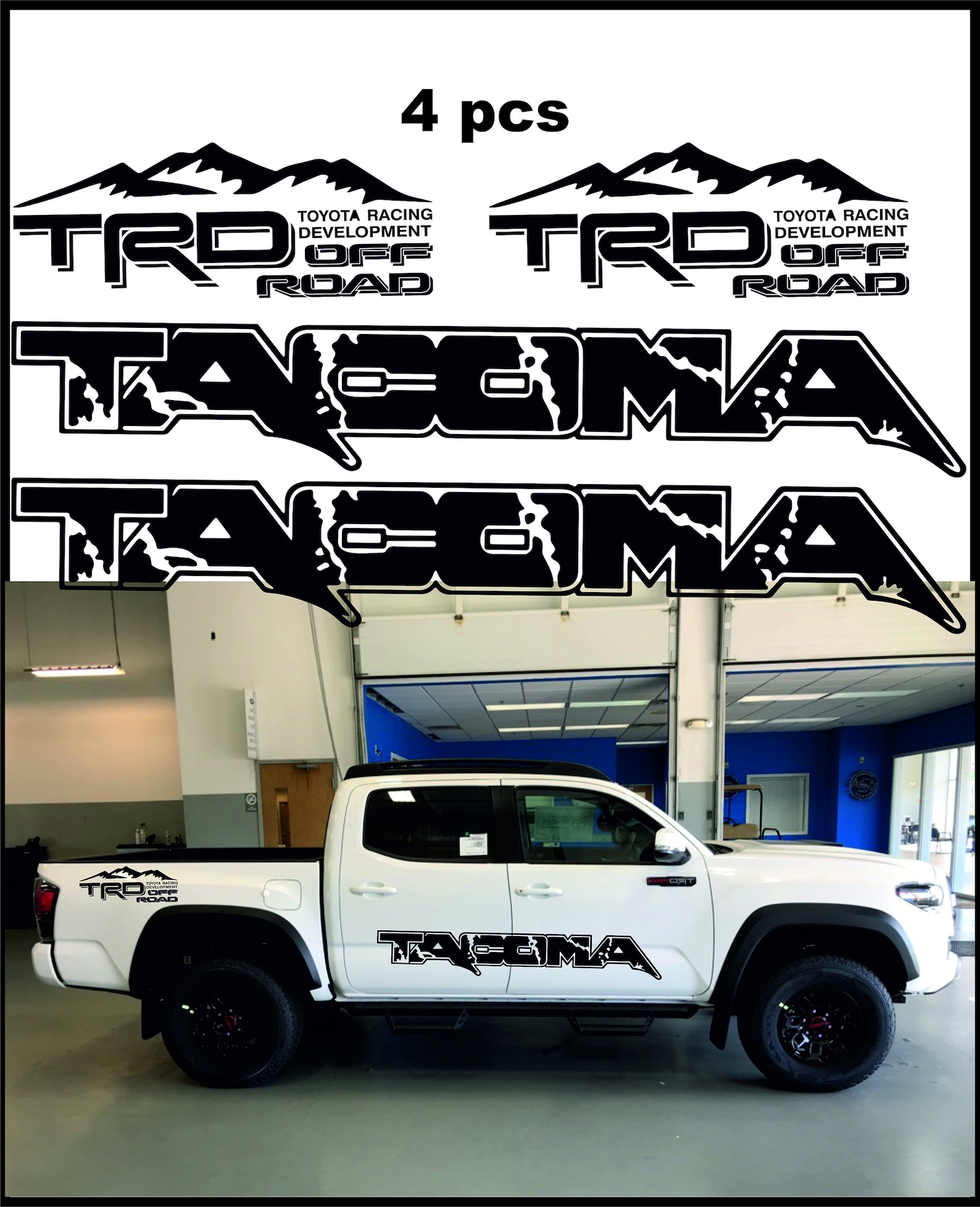 Toyota Trd 4x4 Off Road Decal Tacoma Decal Tacoma Stickers Etsy