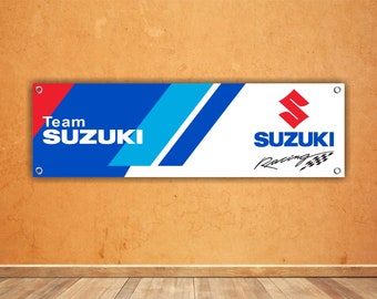 Suzuki Sign Vinyl Banner Flag  Garage Workshop Adversting Many Size 