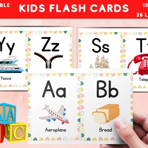 A-Z Name of Things Flashcards - Montessori Cards - Printable Picture Flashcards - Flashcards Printable - Nomenclature Cards -  7 by 5/A4/A5
