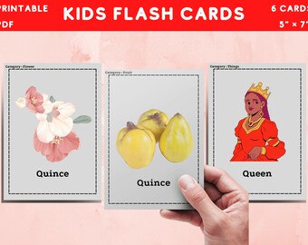 Anfangsbuchstabe Bild Worte Lernkarten - Lernkarten 6er Set - Kinder Klassenzimmer Poster - ABC Lernkarten Printable - 6 Sets Karte