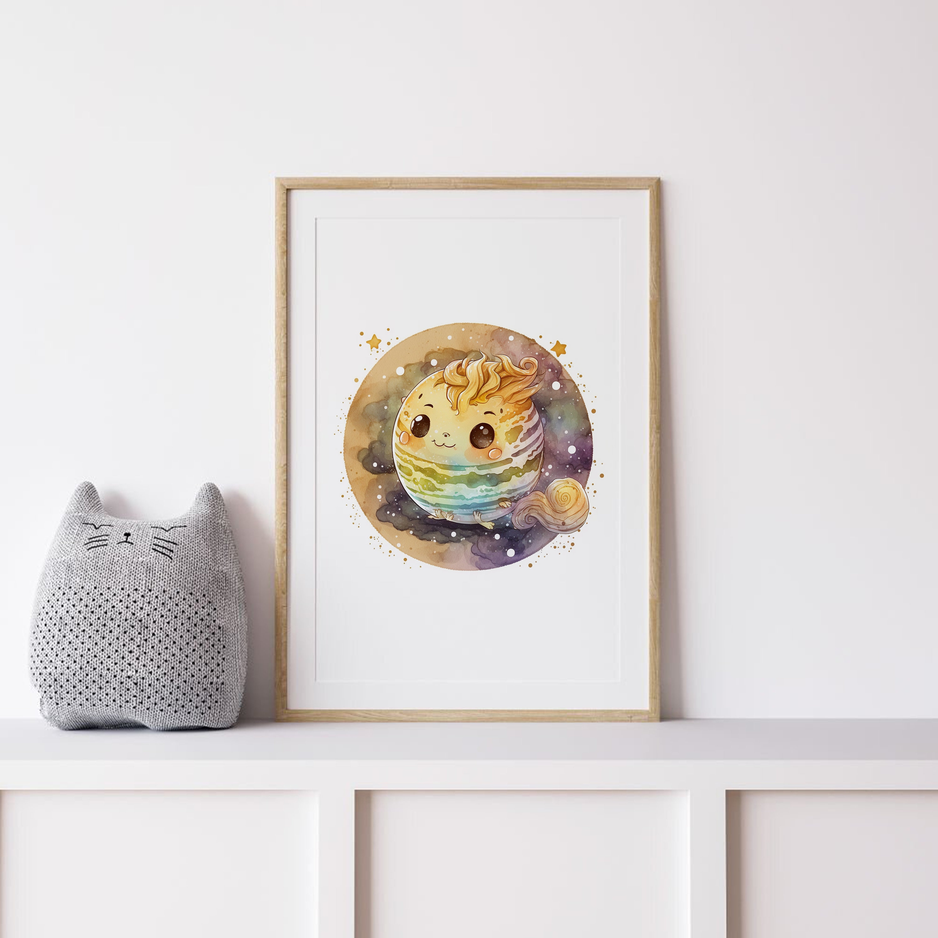 Cute Planet Prints Set of 8 Planet Wall Art - Printable Planet Poster ...